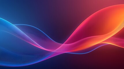 Fototapete - Elegant abstract 3D rendering featuring bold and soft neon curvy lines weaving seamlessly across a dark futuristic background creating a vibrant dynamic and visual experience