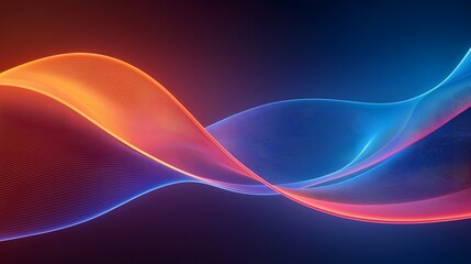 Leinwandbilder - Elegant and Futuristic Abstract 3D Render with Neon Curvy Lines in Bold and Soft Colors Weaving Seamlessly Across a Dark Background Delivering a Visionary and Aesthetic