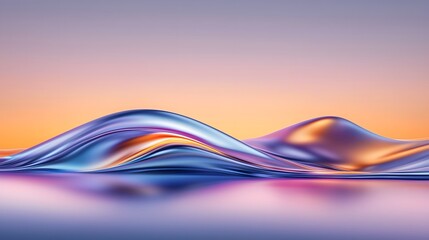 Fototapete - Vibrant and dreamy abstract sunset landscape featuring a blend of warm and cool colors soft glowing gradients and fluid shapes creating a serene and peaceful atmosphere