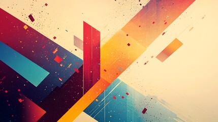 Leinwandbilder - Captivating abstract wallpaper featuring a dynamic blend of bright vivid colors and intricate geometric shapes that create a futuristic visually striking composition