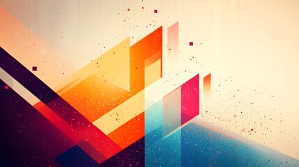 Leinwandbilder - Visually captivating abstract wallpaper featuring a dynamic blend of bright vivid colors and complex geometric elements that create a futuristic eye catching and immersive digital art experience