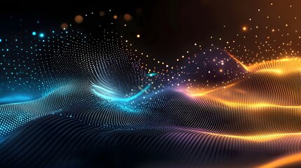 Poster - Futuristic Abstract 3D Digital Background with Smooth Fluid Structures and Vibrant Color Gradients Representing Science Education Digital Innovation and Modern Design Applications