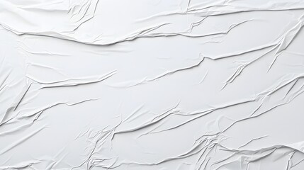 Aufkleber - Detailed white crumpled and creased paper texture background with wrinkled and layered details providing an authentic worn out and vintage look ideal for poster graphic design