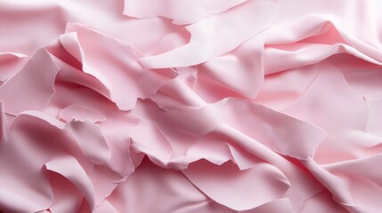 Poster - A pink fabric with a lot of frayed edges