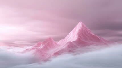 Wall Mural - a mountain range covered in pink snow