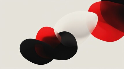 Wall Mural - a series of black and red circles are shown in a white background