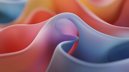 Wall Mural - a colorful, abstract piece of art with a blue and red swirl