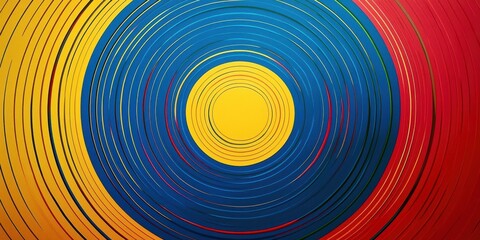 Poster - Colorful circle with blue, yellow, and red colors