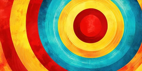 Poster - Colorful circle with a red dot in the center