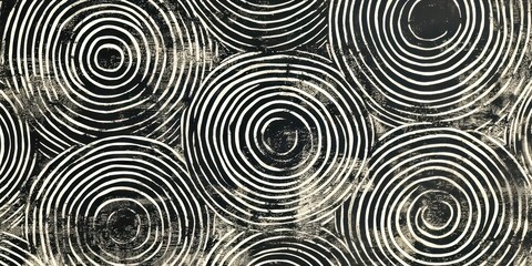 Aufkleber - Black and white photo of circles