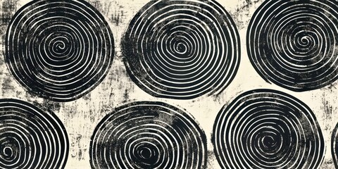 Aufkleber - Black and white drawing of circles