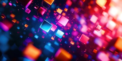 Poster - Colorful image of squares and rectangles