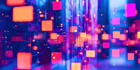 Poster - Colorful image of squares and circles