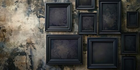 Poster - Wall with a black frame and a white background