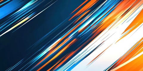Poster - Blue and orange striped background