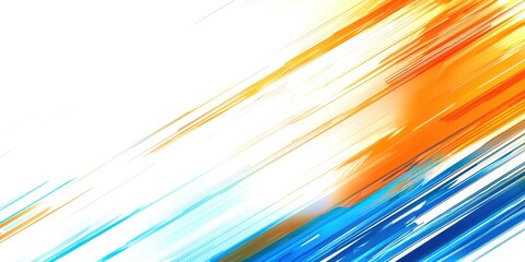 Poster - White background with orange and blue lines