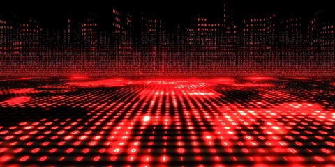 Poster - Red background with many small red dots
