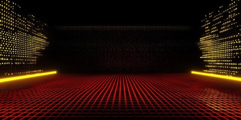 Poster - Red and yellow background with a black background