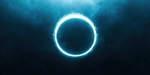 Wall Mural - Blue circle with a white center