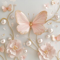 Poster - Pink Butterfly Jewelry