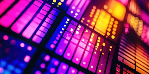 Colorful image of a computer screen with many different colored squares