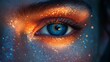 © Juan - Close-up of a radiant eye glowing with golden sparkles