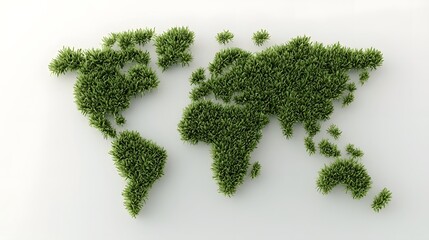 Leinwandbilder - Vibrant green world map made of dense foliage and vegetation