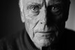 © Image Tree - A moody black-and-white close-up of an elderly man with deep-set eyes and a weathered face