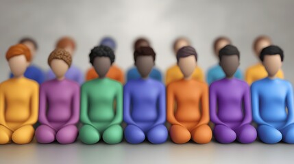 Aufkleber - Diverse group of business professionals participating in a training program focused on inclusive management practices and developing teamwork excellence within a corporate environment
