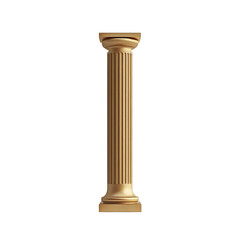Poster - A single golden Doric column stands against a black background showcasing its classical architectural design.