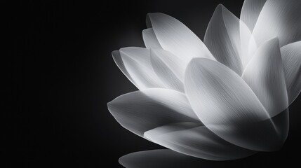 Wall Mural - A black and white photo of a flower with a white background