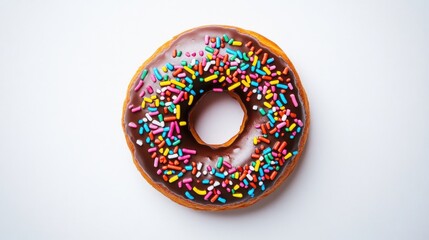 Canvas Print - Mouthwatering Chocolate Donut with Sprinkles