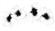© CYBERPINK - A black and white drawing of four flowers