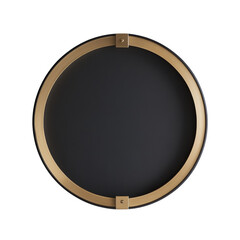 Aufkleber - A stylish circular frame with a black center and a gold colored border featuring subtle minimalist details.