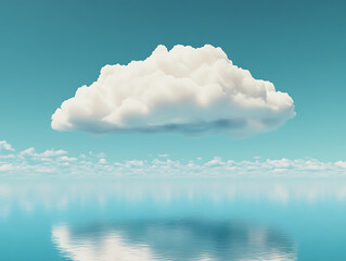 Wall Mural - soft white cotton clouds floating in a bright blue sky, vast open spaces