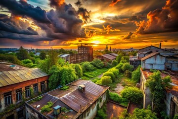 Wall Mural - Stunning Natural Sky Landscape: Urban Exploration Photography