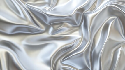 Poster - Elegant, high-quality 3D rendering of a light silver metallic surface with a smooth, seamless gradient fading into soft whites and greys. The texture is subtle and sophisticated