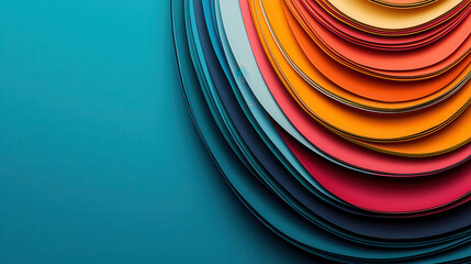 Leinwandbilder - Vibrant abstract composition featuring layered colorful paper shapes, creating dynamic visual effect. crisp edges and smooth gradients enhance overall aesthetic appeal