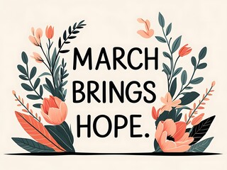 Wall Mural - March Brings Hope Floral Design Spring Flowers