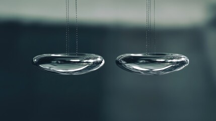 Poster - A conceptual scene of two magnets floating mid-air, held by transparent strings, with visible tension between the magnetic forces.
