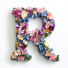 Wall Mural - Colorful Flowers Alphabet R Wall Decoration