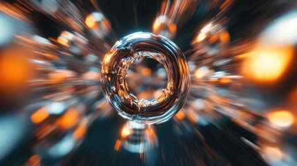 Poster - A high-speed capture of neodymium magnets snapping together, with motion blur to illustrate the powerful attraction force.