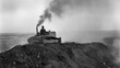 © Berkah1789 - Coal Mining Operation A Tractor Moves Earth And Smoke