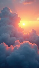 Wall Mural - Gentle morning light filtering through clouds, hazy, light, dawn