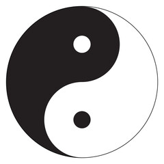 Poster - Yin yang icon, vector logo design. Yin yang symbol black-white icon isolated on white background. Yin yang paisley clipart vector design. Balance symbol. Vector illustration.