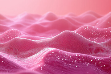 Aufkleber - Abstract wave pattern with shimmering sparkles on a pink background evokes a sense of fluid movement and elegance