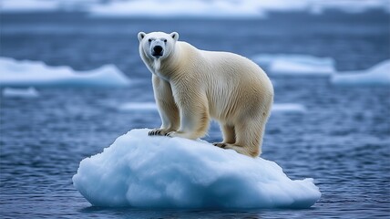 polar bear on iceberg arctic ocean wildlife photography frigid environment close-up view conservatio