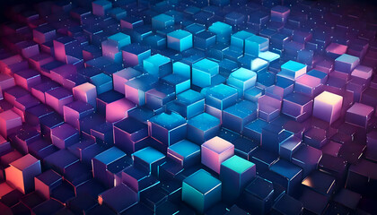 Poster - abstract background with cubes