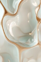Poster - An organic texture showcases vein-like patterns that glow gently in shades of green and gold, set against a neutral background transitioning from beige to white, ideal for text overlay