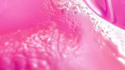 Poster - 3D rendering Abstract Swirling Pink fabric animation